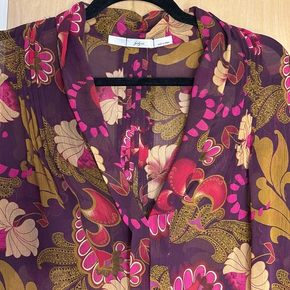 Gibson Blouse Sheer Paisley Boho Size Large - Picture 2 of 8